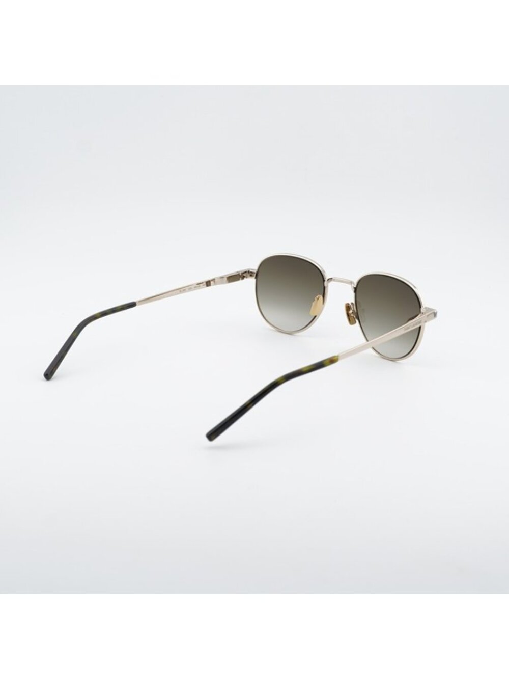 Saint Laurent SL555 003 Sunglasses Gold Round Frame, Brown Lenses - Picture 7 of 10